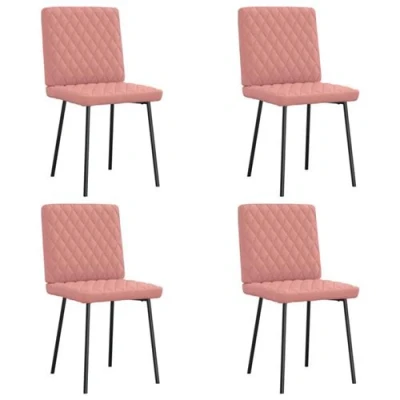 Image de vidaXL Chaises à manger lot de 4 rose similicuir3315220