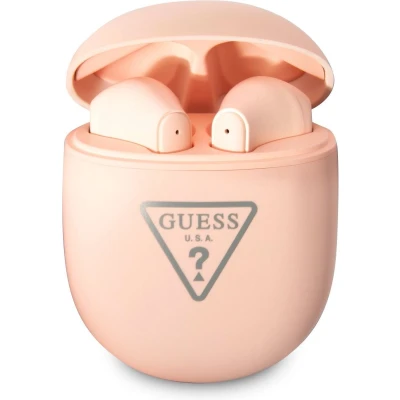 Afbeelding van Guess True Wireless Triangle Logo TWS Bluetooth In ear Oordopjes Roze