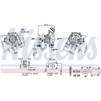 Afbeelding van NISSENS 93233 Turbocharger Uitlaatgasturbo Watergekoeld Pneumatisch Met pakkingen RENAULT: TRAFIC 2 Bus, Kasten, MASTER 3 Kasten