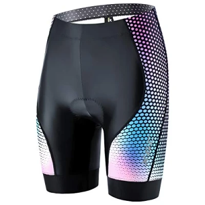 Afbeelding van XGC dames fietsbroek kort fietsbroek, Zwart/Roze