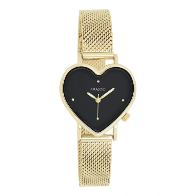 Afbeelding van OOZOO Timepieces goudkleurige horloge met metalen mesh armband C11417