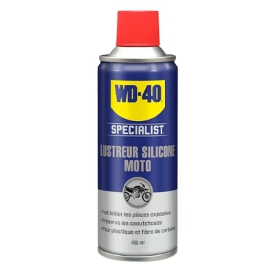 Afbeelding van WD 40 Specialist Moto Silicone polish Aerosol Geweldige glans Voorkomt scheuren en veroudering van het rubber fruitige geur, vaak met de geur &quot;Bubble Gum&quot; 400 ml