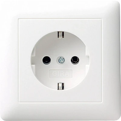 Afbeelding van Gira Standaard 55 wandcontactdoos randaarde 16A 250V zuiver wit mat