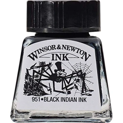 Image de Winsor &amp; Newton 1005030 Encre à dessin Noir Indien 14 ml