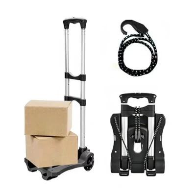 Afbeelding van MAXBROTHERS opvouwbare steekwagen, reiswagen, draagkracht van 40 kg, 2 wielen met elastische touwen, draagbare en trolley, capaciteit voor bagage, winkelen, reizen