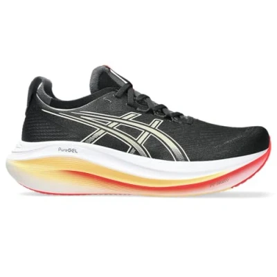 Afbeelding van Asics Gelnimbus 27 Hardloopschoenen voor op de weg, Heren, Maat: 49, Black khaki Kunststof
