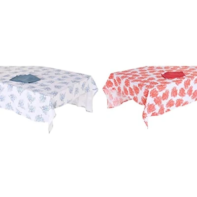 Afbeelding van Placemat en servetten DKD Home Decor 150 x 0,5 cm Blauw Fuchsia (2 Stuks)