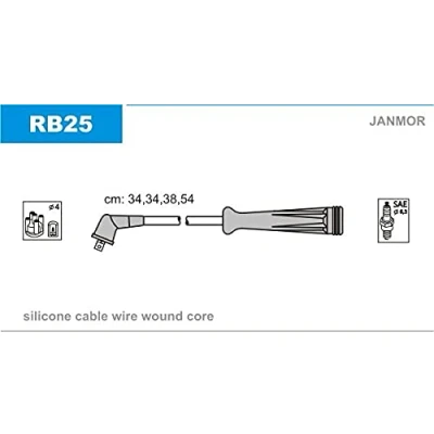 Afbeelding van JANMOR RB25 Bougiekabelset RENAULT: CLIO 2, Kangoo I