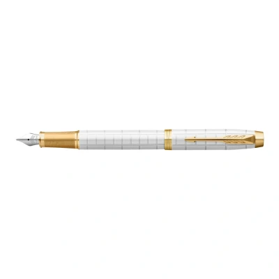 Afbeelding van Parker IM Premium vulpen, fijn, in giftbox, pearl (wit/goud) vulpen