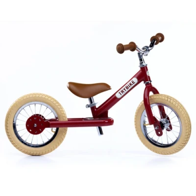 Afbeelding van Trybike steel 2 in 1 loopfiets vintage rood / bruin