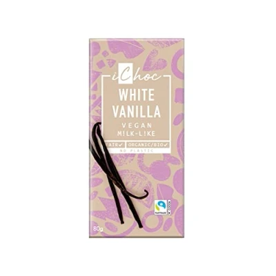 Afbeelding van iChoc White Vanilla Chocoladereep 80GR