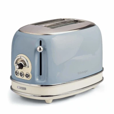 Afbeelding van Ariete 0155/05 Vintage broodrooster 2 sneden met tosti klemmen 810 Watt blauw