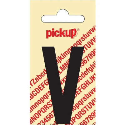 Afbeelding van Plakletter Nobel Sticker zwarte letter v den haag Pickup
