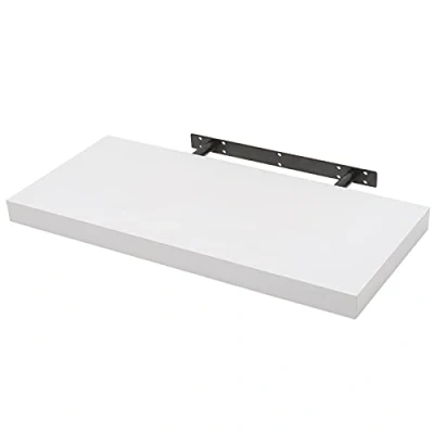 Afbeelding van WOLTU Wandrek, drijvend cd rek, voor woonkamer, keuken, slaapkamer, badkamer, 70 x 22,9 3,8 cm, wit RG9369ws