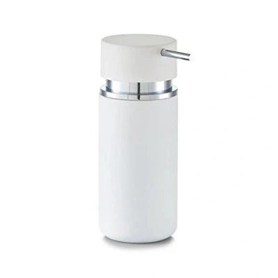 Afbeelding van Zeller Zeeppompje/dispenser keramiek/rubber coating wit 16 cm