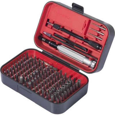 Afbeelding van TOOLCRAFT TO 9407052 Bitset 150 delig Kruiskop Phillips, Pozidriv, Dop (zeskant), Zeskant, Tri Wing, T profiel, Spanner, Triangle, Pentalobe