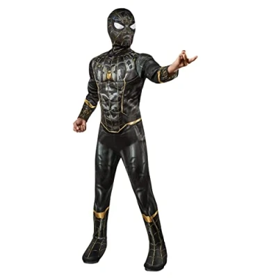 Afbeelding van Rubies Spiderman Kostuum Spider Man Black And Gold Kind Zwart, Goud Maat 96 Carnavalskleding Verkleedkleding