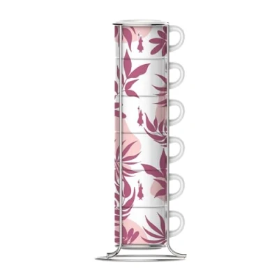 Afbeelding van Bialetti Set van 6 roze stapelbekers
