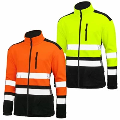 Afbeelding van Veiligheidsjas van fleece, hoge zichtbaarheid, werkjas, trui, maten M tot XXXL, Oranje