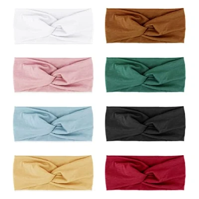 Afbeelding van DRESHOW 8 delige haarband voor dames, boho, haarbanden, elastisch, met strikken, haaraccessoires