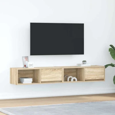 Afbeelding van vidaXL Tv meubels 2 st 80x31x25,5 cm bewerkt hout sonoma eikenkleurig