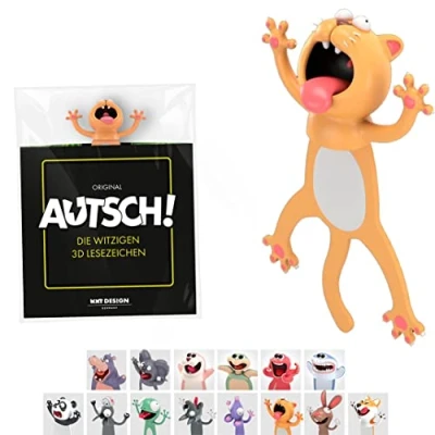 Afbeelding van KXT Grappige 3D bladwijzer Originele AUTSCH! Cartoon dieren grappig cadeau voor kinderen en volwassenen (kat)