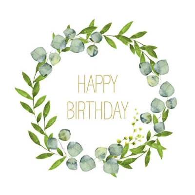 Afbeelding van 20 servetten Happy Birthday in krans verjaardag tafeldecoratie 33 x cm
