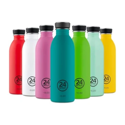 Image de 24BOTTLES Urban Bottle Gourde 1 litre/500 ml/250 ml, bouteille thermos avec bouchon 100 % hermétique bouteilles écologiques sans BPA en acier inoxydable design italien [non thermique, ultra