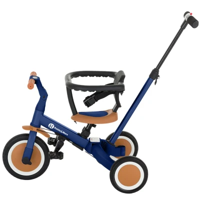 Afbeelding van Petite&amp;Mars Multifunctionele Driewieler 5 in 1 Turbo * Fiets Loopfiets Leervoertuig (Enigmatic Blue)
