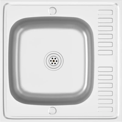 Afbeelding van vidaXL Gootsteen met afvoerset 600x600x155 mm roestvrij staal zilver