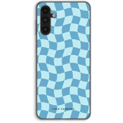 Afbeelding van Case Company® hoesje geschikt voor Samsung Galaxy A04s Grid Blauw Soft Cover Telefoonhoesje Bescherming aan alle Kanten en Schermrand