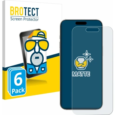 Afbeelding van BROTECT Screenprotector voor Apple iPhone 16 Folie Beschermfolie matte (6 Stuks)