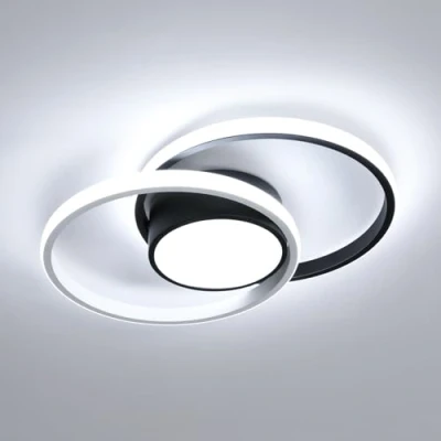Image de Comely Plafonnier LED, Rond Lampe de Plafond 42W, Moderne Luminaire pour Couloir Coucher Salle Bains Cuisine Salon, Blanc Froid 6500K, Longueur 40cm, Nero