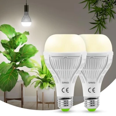 Afbeelding van SANSI Led tuinbouwlamp, 15 W, voor plantenteelt, E27, volledig spectrum, het ontkiemen van bloemen, vegplanten (PPF 27 μmol/s, stralingshoek 120) 2 stuks