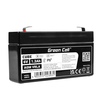 Afbeelding van Green Cell AGM13 UPS accu Sealed Lead Acid (VRLA) 6 V 1,3 Ah