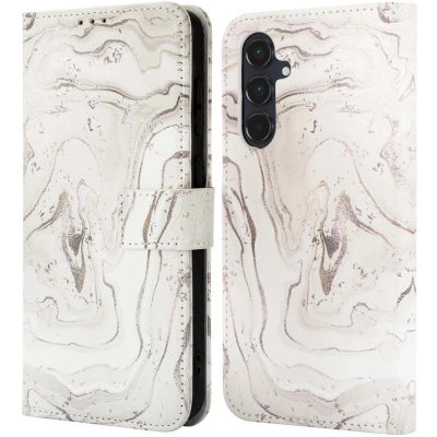 Afbeelding van imoshion Hoesje Geschikt voor Samsung Galaxy A55 Design Bookcase smartphone Sandy Marble