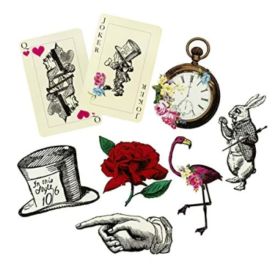 Afbeelding van Talking Tables Alice in Wonderland Grote accessoires decoratie 8 delig