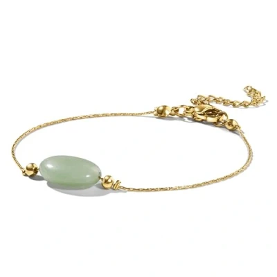 Afbeelding van PURAJA Edelsteenarmband voor dames, 18 karaat echt goud, handgemaakt, met geschenkverpakking, moed, motiverend cadeau, Edelsteen, Onyx