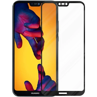 Afbeelding van Cadorabo Volledig scherm pantserfolie geschikt voor Huawei P20 LITE 2018 / NOVA 3E in TRANSPARANT met ZWART Gehard (Tempered) display beschermglas 9H hardheid 3D Touch (RETAIL PACKAGING)