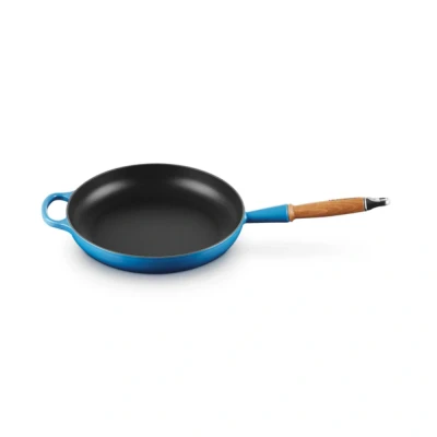 Afbeelding van Le Creuset Koekenpan Signature Rond Houten Handvat Azure 28cm 2,6l