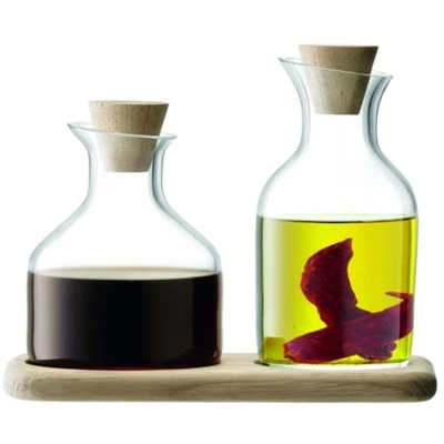 Afbeelding van L.S.A. Serve Karaf Set met Dienblad van 2 Stuks Transparent / Glass
