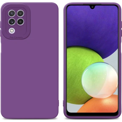 Afbeelding van Cadorabo Hoesje geschikt voor Samsung Galaxy A22 4G in Fluid MAT PAARS Beschermhoes gemaakt van flexibel TPU silicone Cover Case