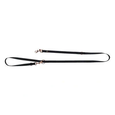 Image de HKM Laisse d&#039;Entraînement Anam Cara Nylon Noir/Or rose S