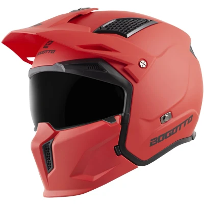 Afbeelding van Bogotto Radic 22.06 Mat Rood Motorhelm Maat XXL Helm