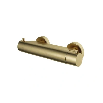 Afbeelding van HotBath Cobber Thermostatische Douchemengkraan met 1/2&quot; onderaansluiting Geborsteld Messing B008BB