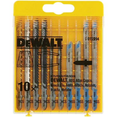 Image de DEWALT DT2294 QZ jeu de lames scie sauteuse pour le bois et métal dans un coffret 10 pièces