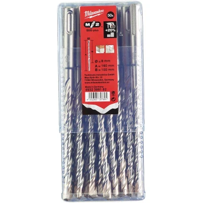 Afbeelding van MILWAUKEE 4932399182 SDS Plus M2 hamerboor 2 spiraals 8x160mm (50 st.)