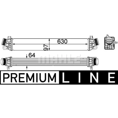 Afbeelding van Intercooler, inlaatluchtkoeler MAHLE CI 259 000P