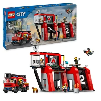 Image de LEGO® City 60414 La caserne et le camion de pompiers