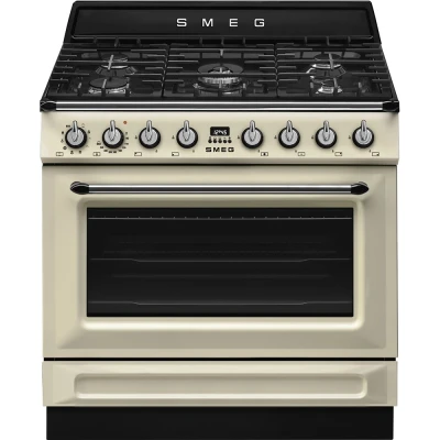 Afbeelding van Smeg Tr90gmp Fornuis 90x60 Cm Gas 5 Kookzones 1 Ovenruimte Vapor Clean Reiniging
